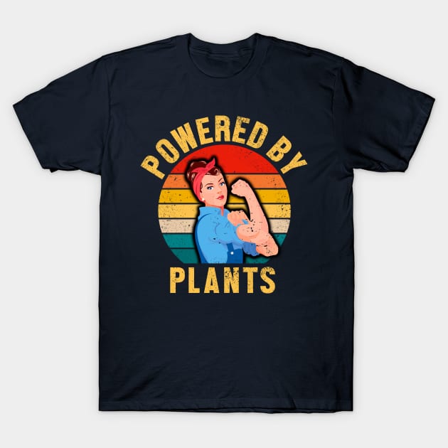 Powered By Plants Girly Vegan T-Shirt by TheMerchHaven